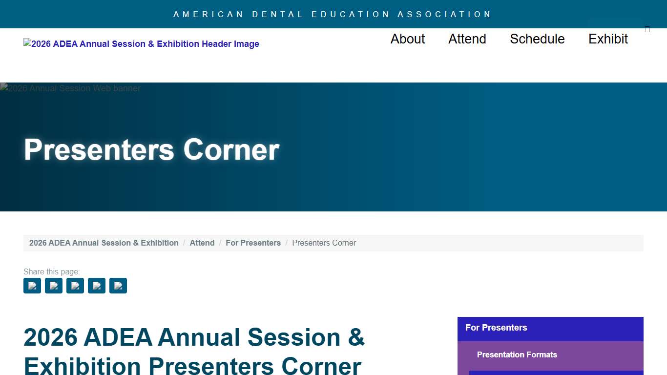 Presenters Corner ADEA